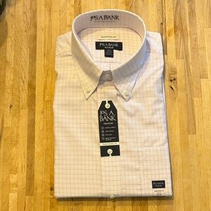 Jos. A. Bank Men's Checkered Dress Shirt - light pink and blue